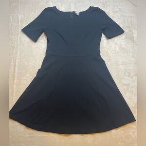 J.Crew Black Fit & Flare Midi Dress | Size 8 | Classic Work Office Cocktail